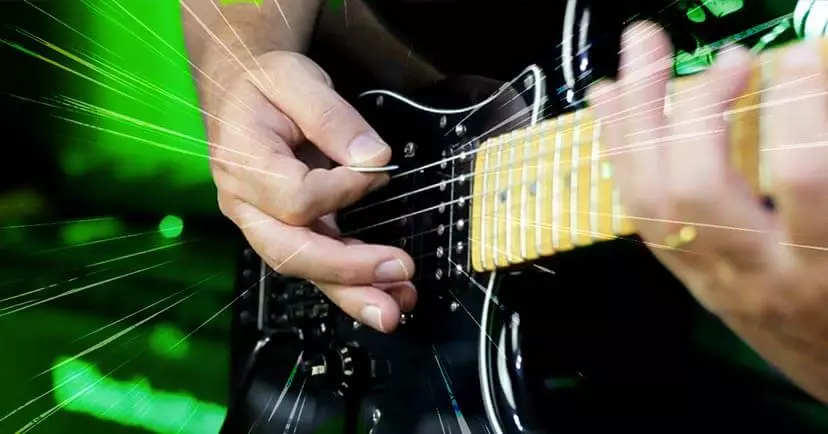tecnica palheta alternada para guitarra com cordas abertas